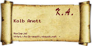 Kolb Anett névjegykártya