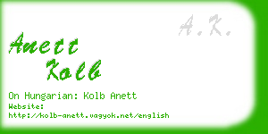 anett kolb business card